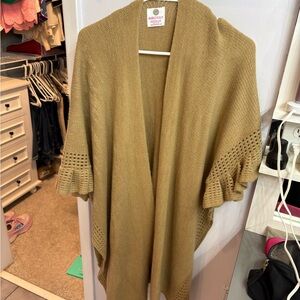 Tan Cable Knit Shrug Sweater